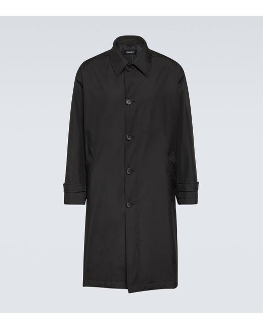 Dolce & Gabbana Black Single-breasted Trench Coat for men