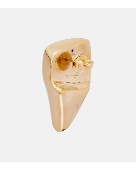Bottega Veneta White Prisma Small 18Kt-Plated Earrings