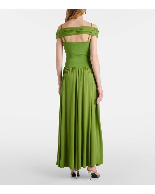 Vestido Midi Amarantha De Jersey Drapeado Jonathan Simkhai de color Green