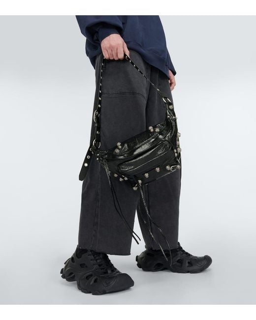 Balenciaga Black Le Cagole Leather Belt Bag for men