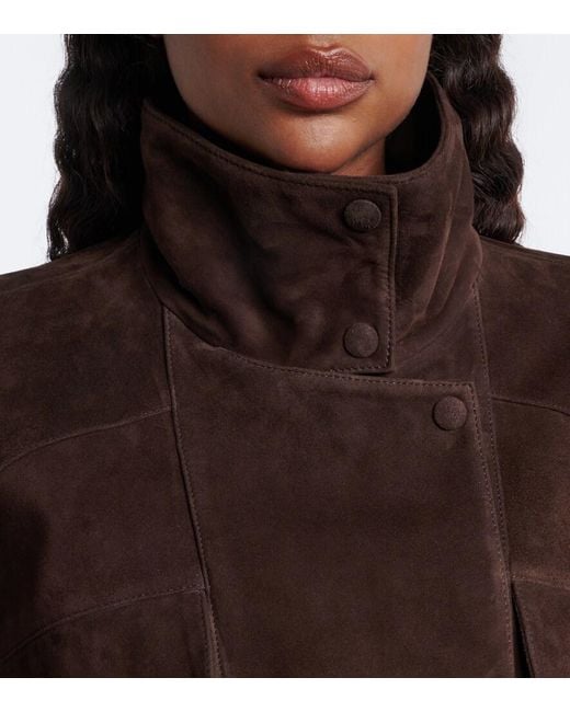 Nour Hammour Black Suede Blouson Jacket