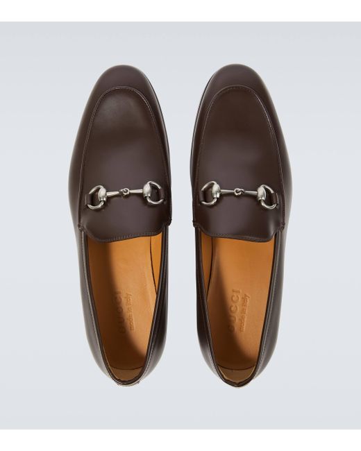 Gucci Brown Horsebit Leather Loafers for men