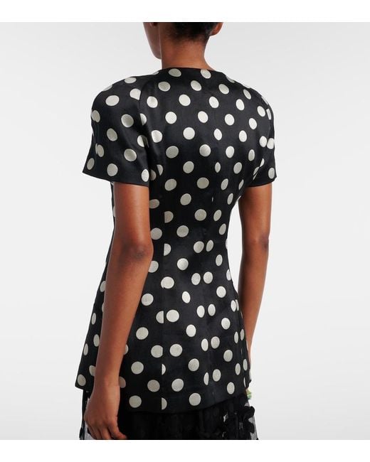 Dries Van Noten Black Polka-Dot Double-Breasted Blazer