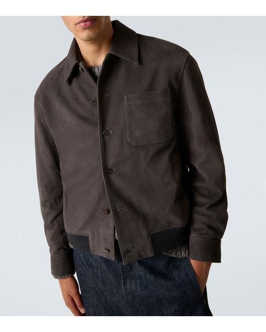FRAME Blouson Aus Veloursleder in Gray für Herren
