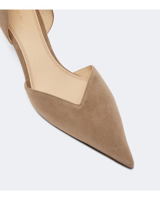 Victoria Beckham Brown Victoria Angle D'Orsay Suede Pumps