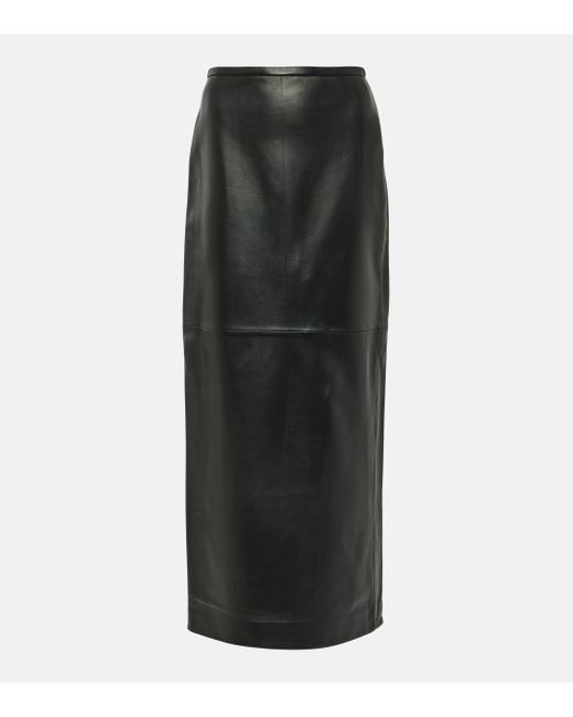 Co. Black Leather Maxi Skirt