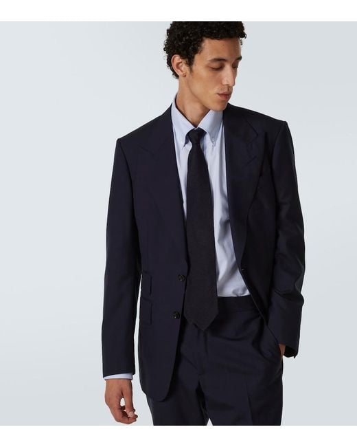 Thom Sweeney Blue Silk Grenadine Tie for men