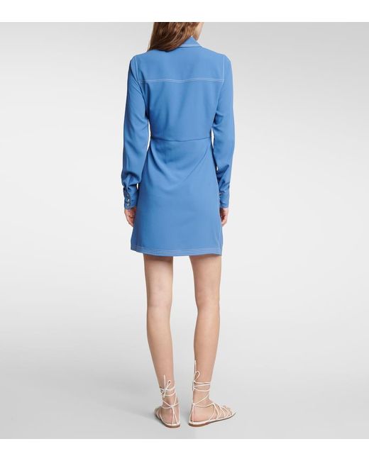 Veronica Beard Blue Lavella Crepe Minidress