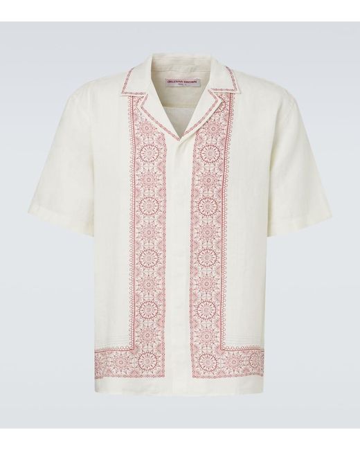 Orlebar Brown Hemd Maitan Aus Leinen in White für Herren