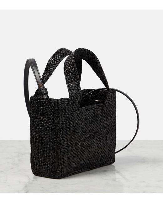 Loewe Black Mini Raffia Top-Handle Bag
