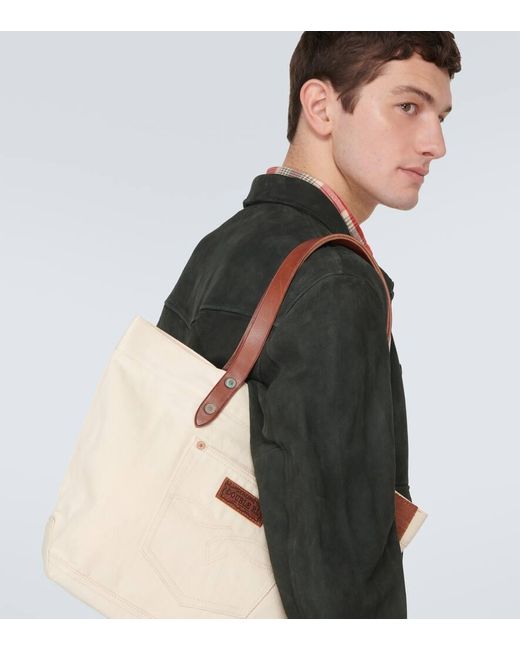 RRL Natural Olsen Leather-trimmed Tote Bag for men