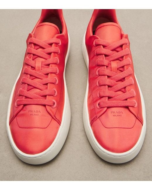 Prada Red Court Re-Nylon Sneakers