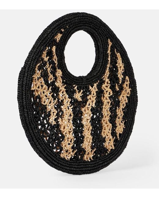 Jacquemus Black Spiaggia Small Raffia Shoulder Bag