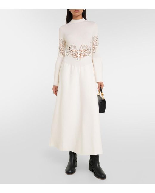 Chloé Natural Wool-Blend Maxi Dress