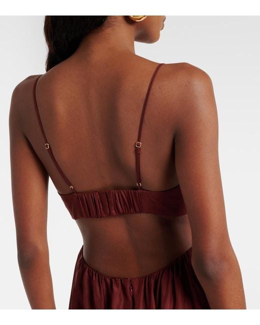 Zimmermann Red Wanderlust Cutout Silk Maxi Dress
