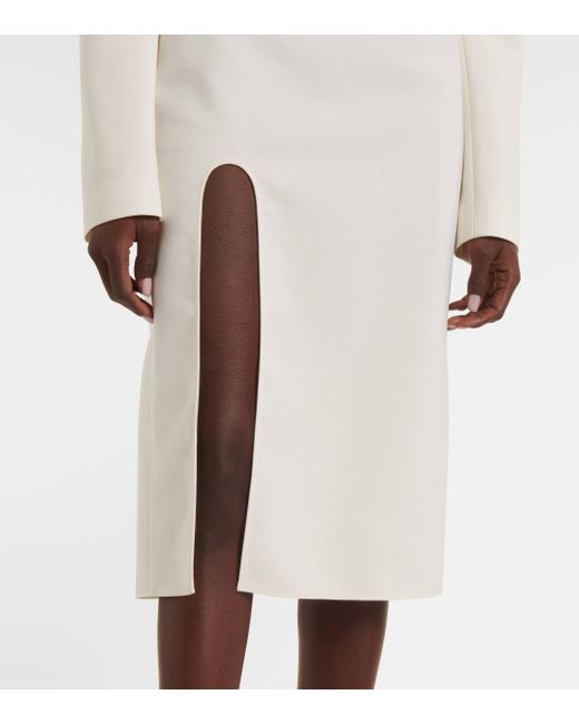 Stella McCartney White Wool Midi Dress