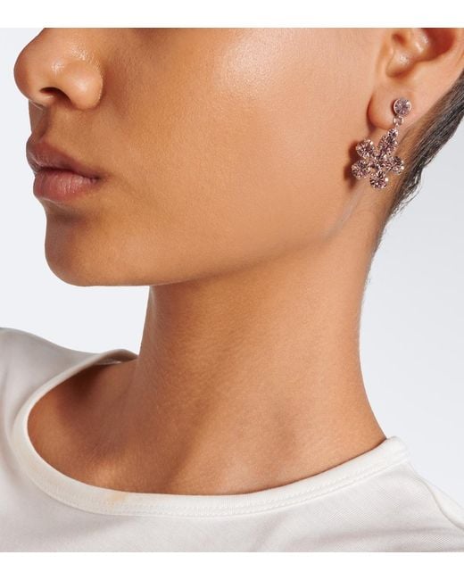 Simone Rocha White Ohrhaenger Mit Kristallen