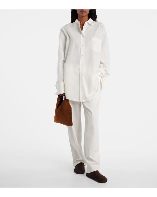 The Row Brown Bindle Small Suede Tote Bag