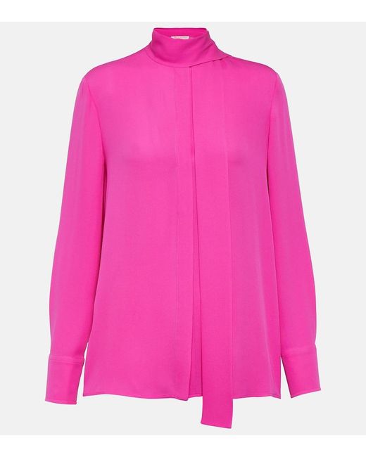 Valentino Pink Bluse aus Seiden-Georgette