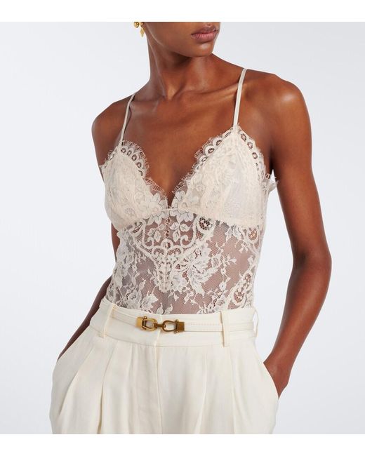 Zimmermann White Lace Bodysuit
