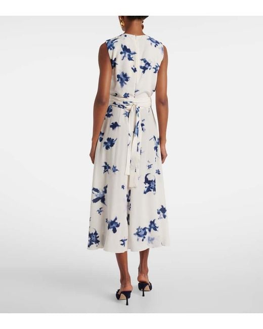 Altuzarra Blue Penny Floral Silk Wrap Dress