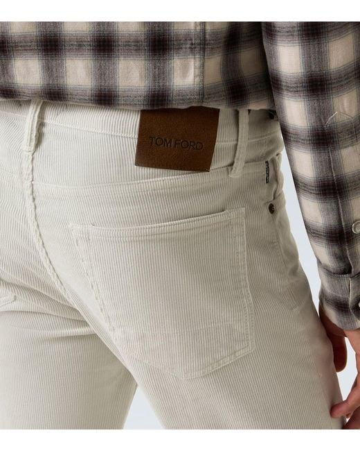 Tom Ford Natural Cotton Corduroy Slim Pants for men