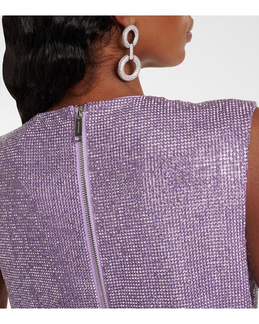 Self-Portrait Purple Metal Mesh Top