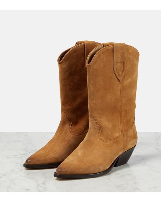 Isabel Marant Brown Duerto Pointed-toe Suede Heeled Cowboy Boots