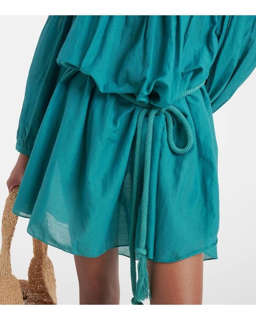 Vestido corto Adeliani de mezcla de algodon Isabel Marant de color Blue