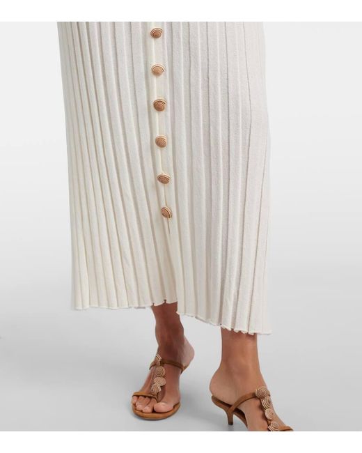 Christopher Esber White Sundial Shell Cotton-Blend Maxi Skirt