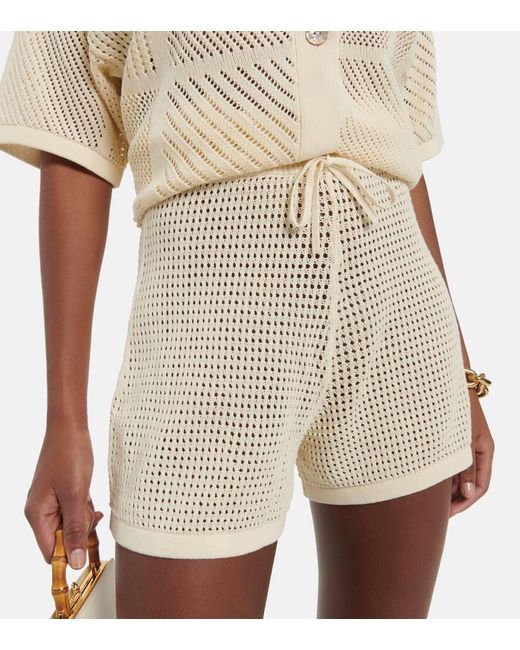 Nanushka Natural Jael Crochet Cotton-Blend Shorts