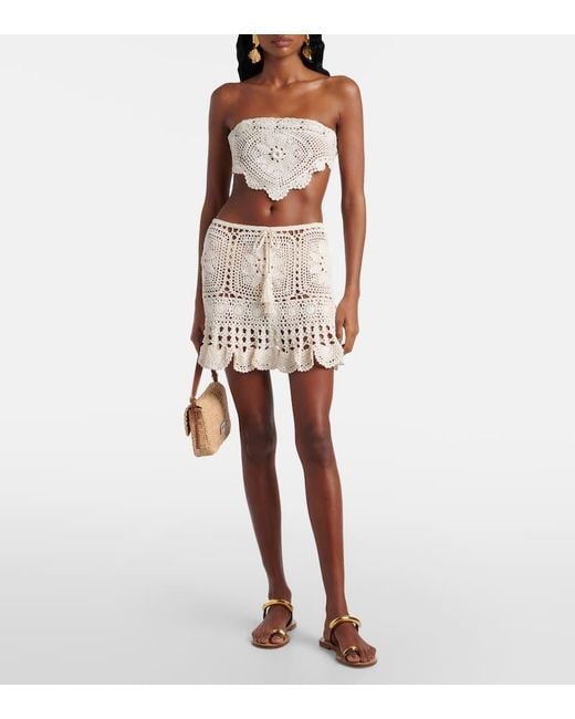 Mini-Jupe En Crochet De Coton Anna Kosturova en coloris Natural