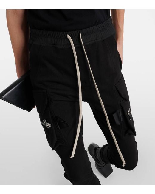 Pantaloni cargo skinny in cotone di Rick Owens in Black