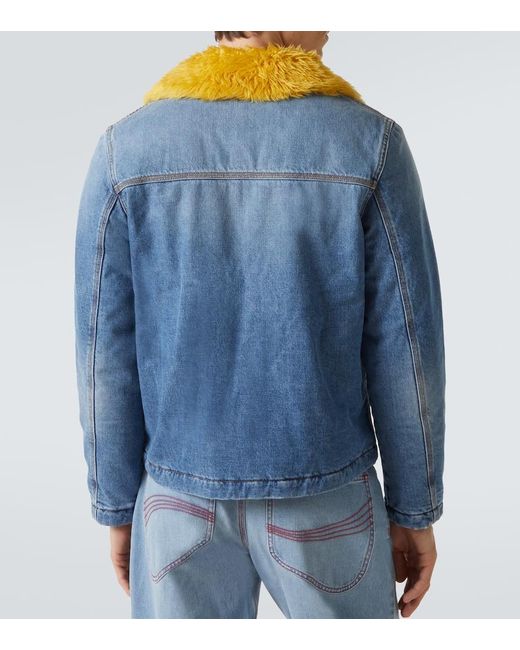 Giacca Di Jeans Con Shearling Sintetico di ERL in Blue da Uomo