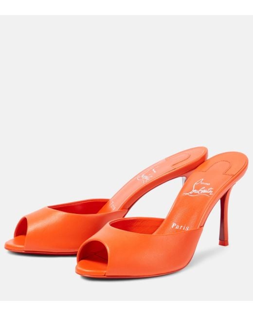 Christian Louboutin Red Me Dolly 85 Leather Mules