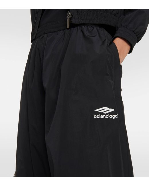 Balenciaga Black 3b Sports Icon Poplin Track Pants