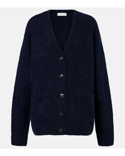 Dries Van Noten Blue Alpaca And Wool-Blend Cardigan