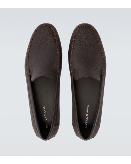 Manolo Blahnik Slip-Ons Alder Aus Leder in Black für Herren