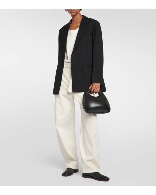 Lemaire Black Loafers Aus Leder