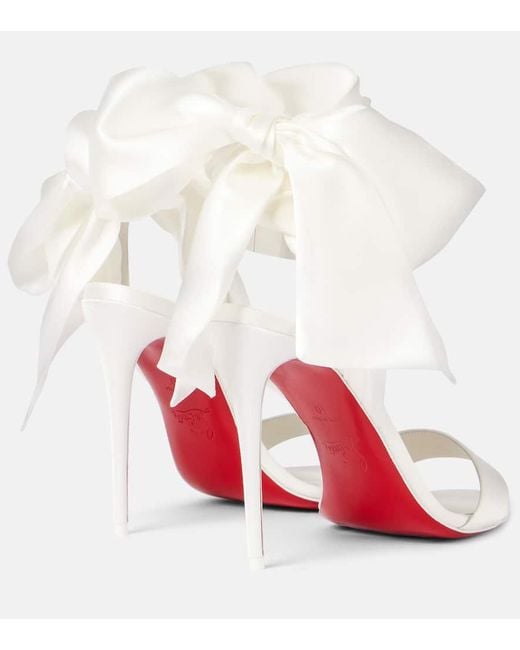 Christian Louboutin White Bridal Sandale Du Desert 100 Sandals