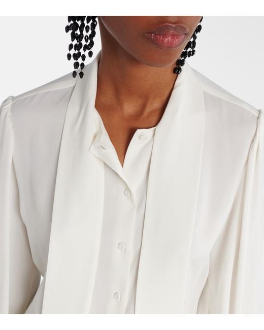Max Mara White Melania Silk Blouse