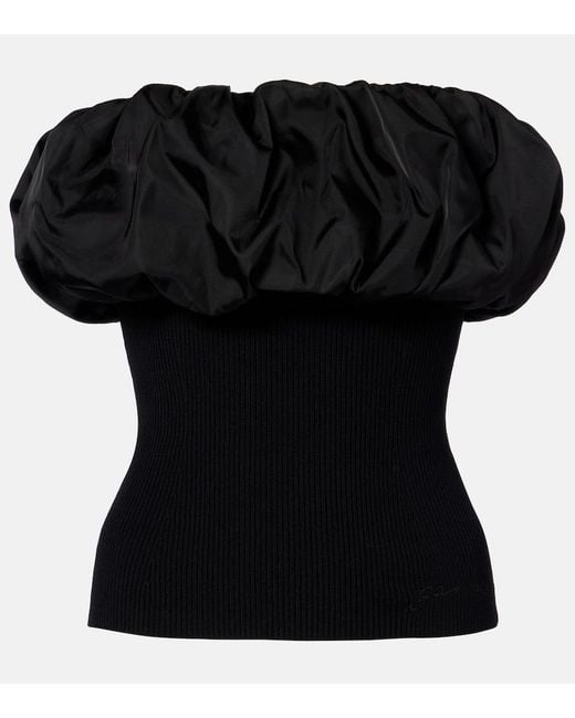 Ganni Black Draped Top
