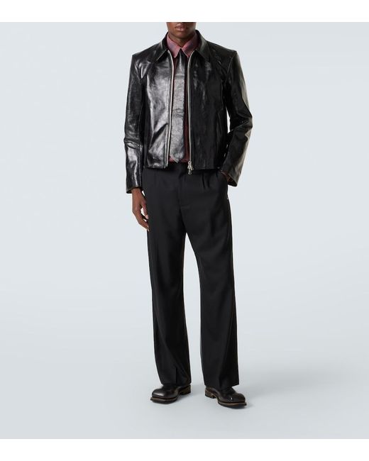 Our Legacy Mini Leather Blouson Jacket in Black for Men | Lyst