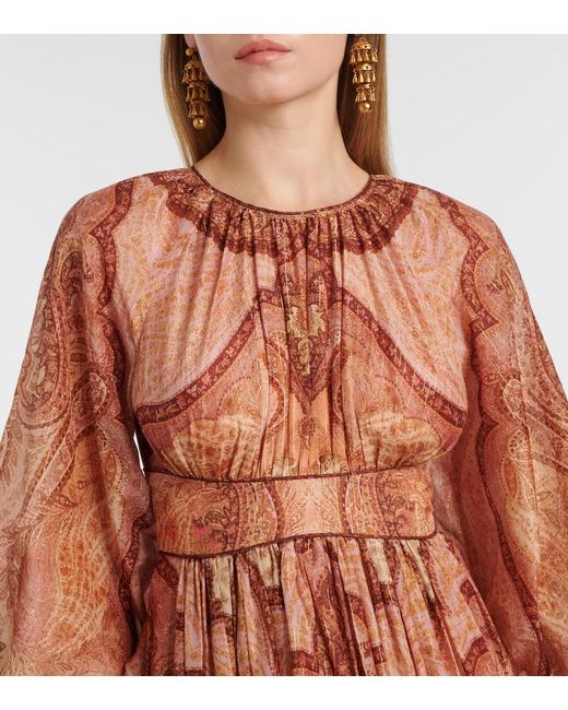 Zimmermann Red Wanderlust Printed Midi Dress