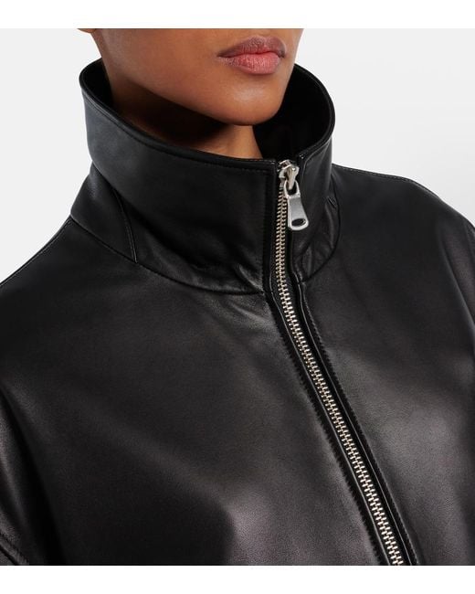 Chaqueta Bomber Beck De Piel Nour Hammour de color Black