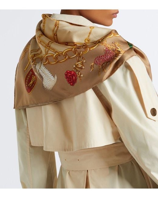 Burberry Metallic Printed Silk Twill Scarf