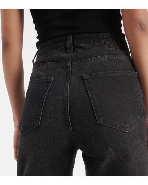 Jeans Anchos De Tiro Alto Totême de color Black