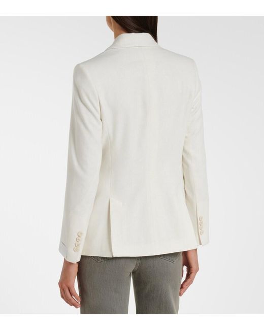 Eleventy Natural Double-Breasted Wool And Cashmere Blazer