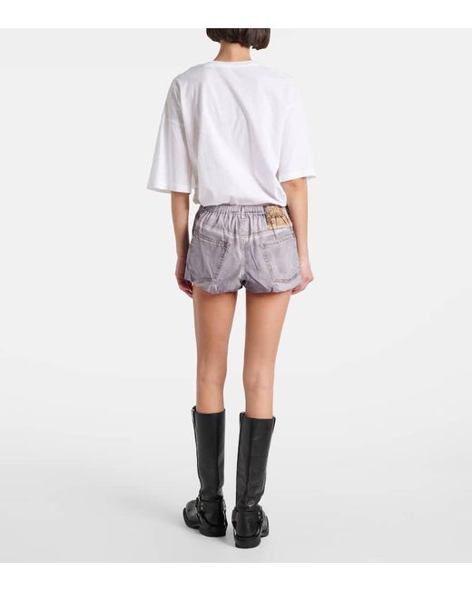 Acne Gray Trompe L'Oil Cotton Shorts