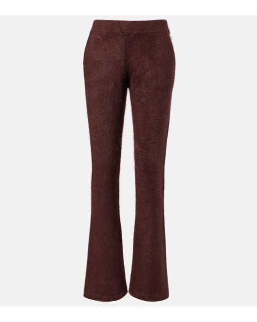 Dorothee Schumacher Purple Fluffy Statement Wool And Cashmere-Blend Flared Pants
